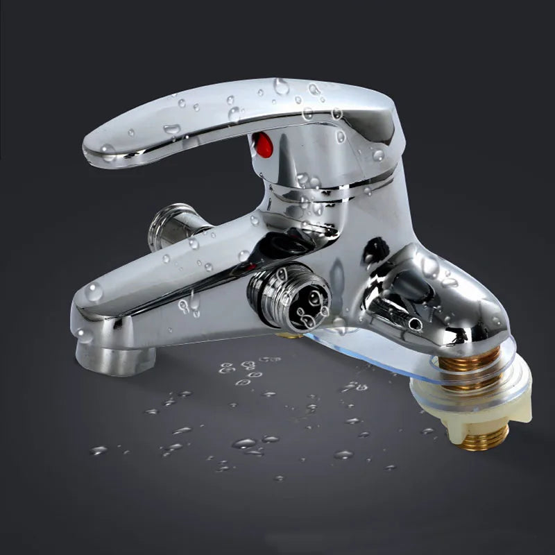 Two-Hole Bathroom Sink Faucet Zinc Alloy Dual Handle