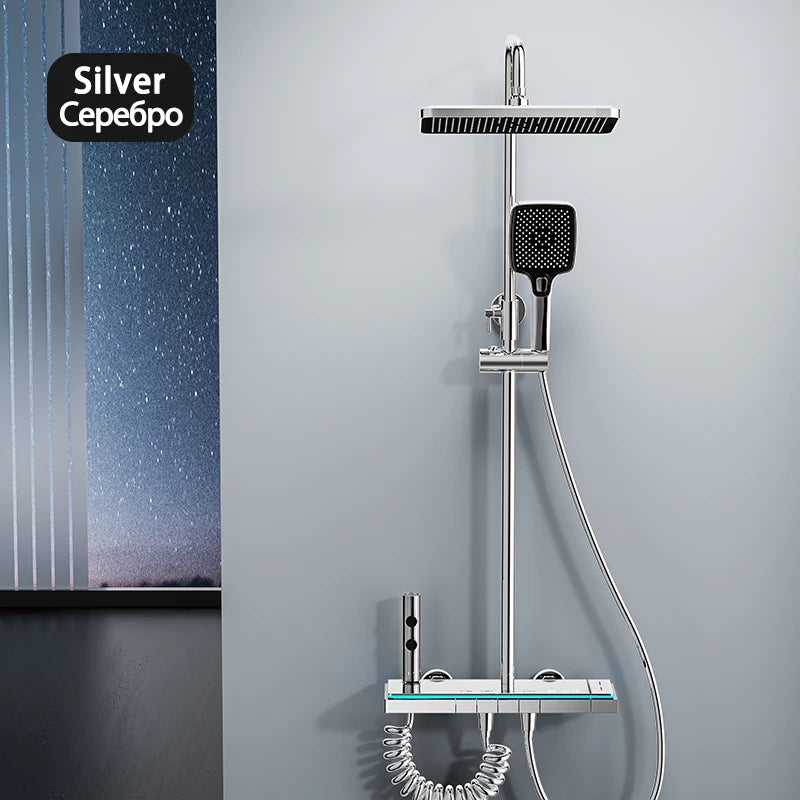 Modern Bathrooms Shower System Glass Panel Bathtub Rain
