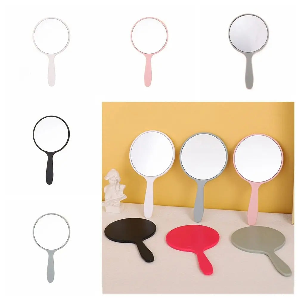 Diy Makeup Mirror Cute Handle Small Round Handheld