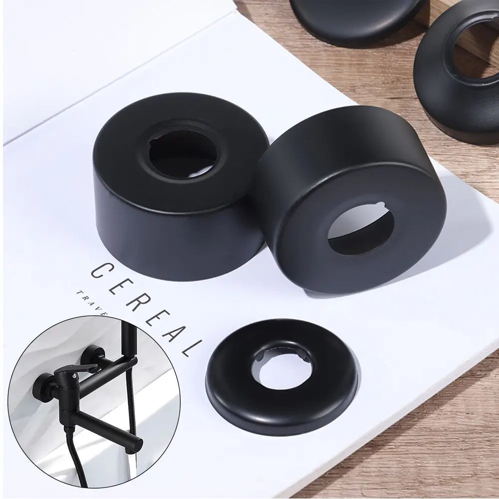 1pcs Black Shower Faucet Decorative Cover Chrome Finish