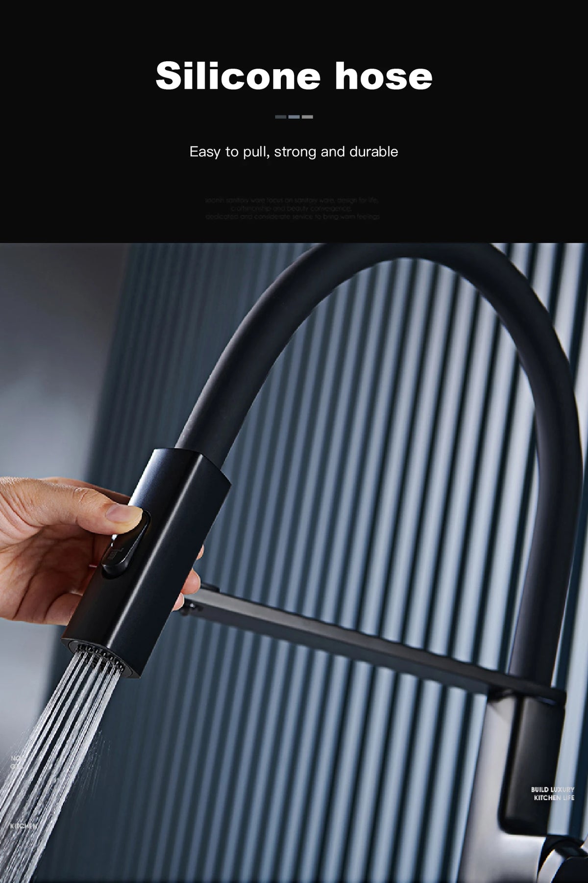 High End Black Brass Faucet Magnetic Suction Design