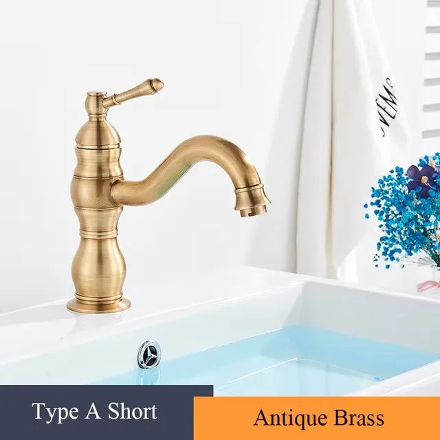 Zappo Gold Waterfall Faucet Roman Handheld Shower Deck