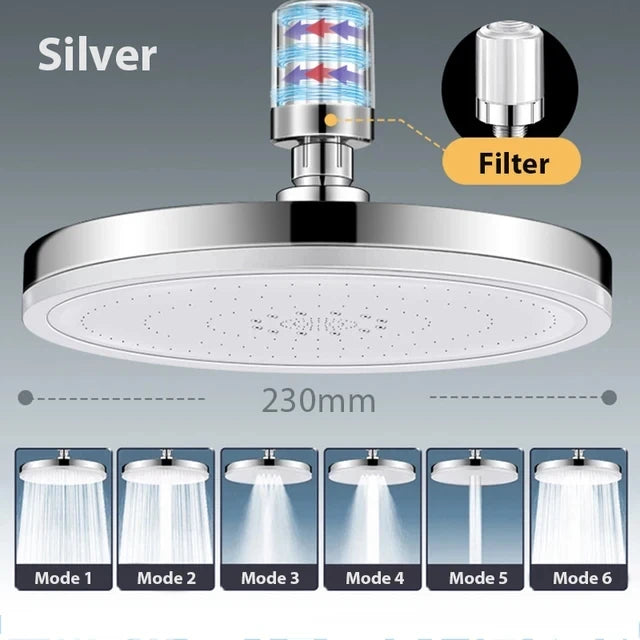 Modes Rainfall Shower Head Bathroom High Pressure Top
