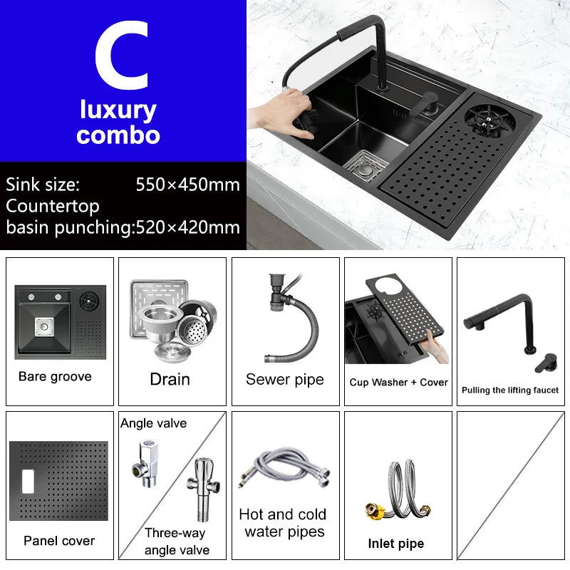 Mini Hidden Sink Balcony Bar Apartment Save Space