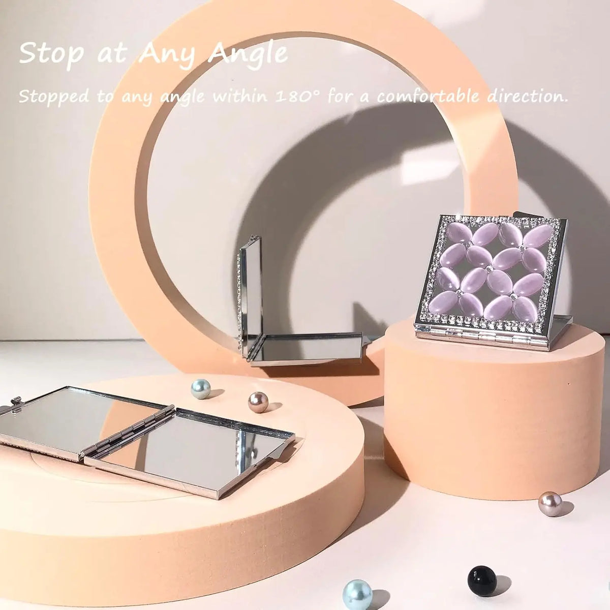 Compact Mirror 1x/2x Magnification Pocket Mirror Women 3inch