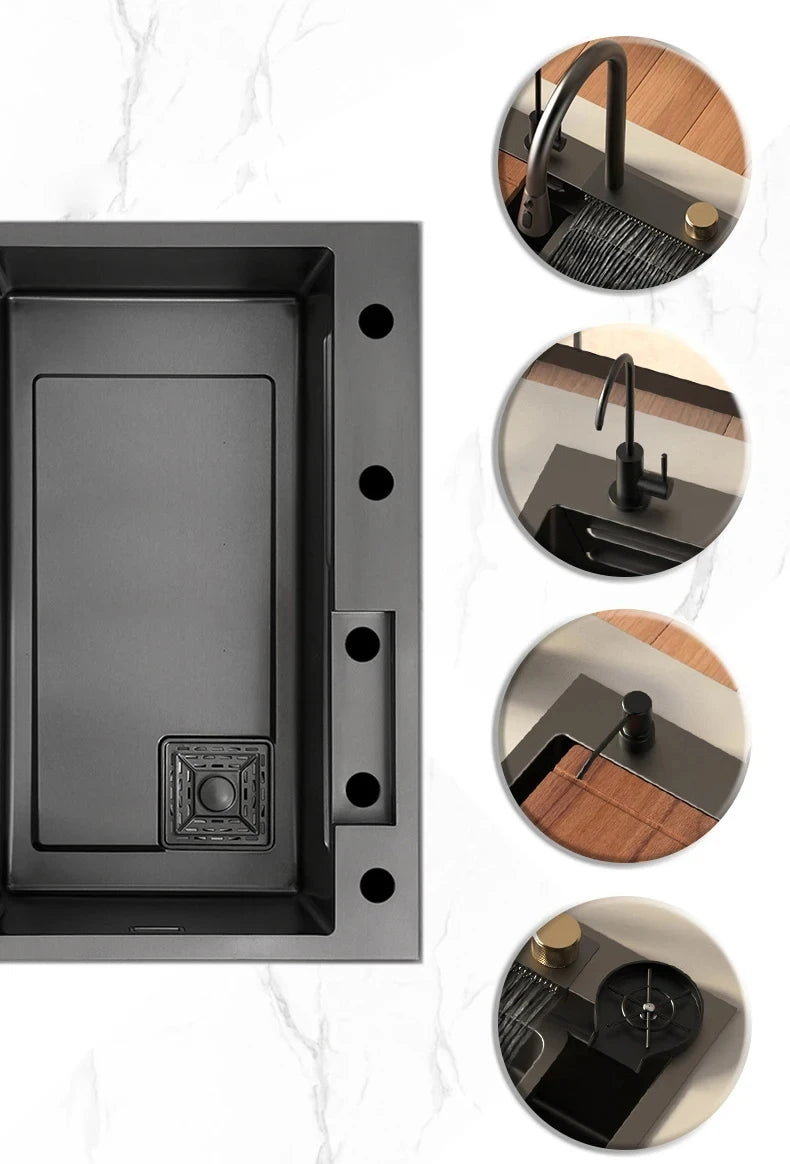 Large Waterfall Style Rain Shower Dishwasher 304 Stainless