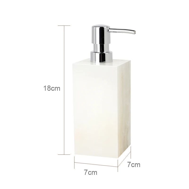 White Onyx Natural Marble Bathroom Elegant Soap Dispenser