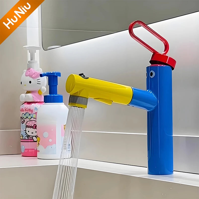 Huniu Bathroom Sink Faucet Basin Pull-Out Faucet Cold