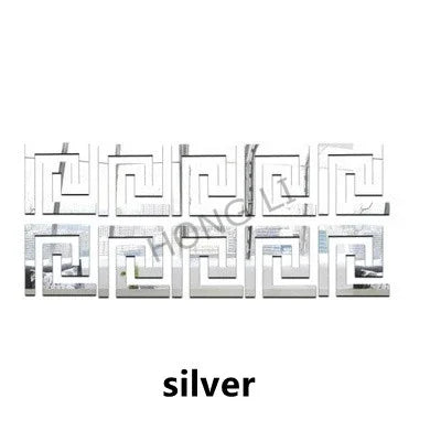 10x10cm Building Border Acrylic Wall Mirror Sticker Wall