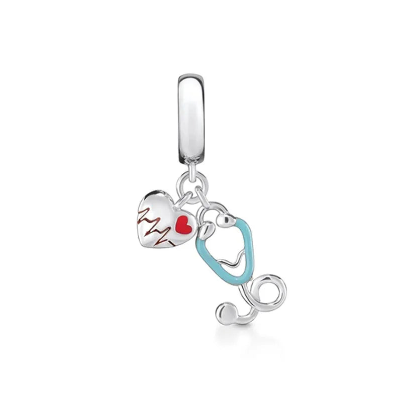 Original 925 Sterling Silver Medicine Cabinet Stethoscop Charm
