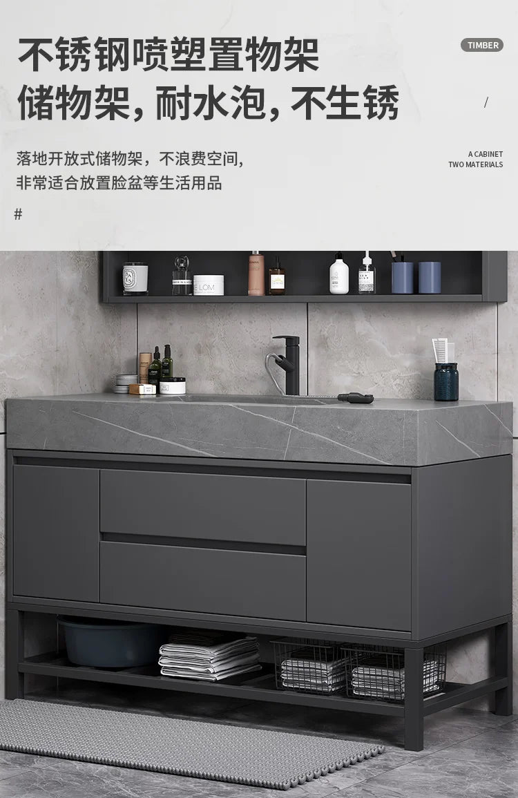 Washbasin Floor Bathroom Cabinets Vintage Drawer Light Toilet