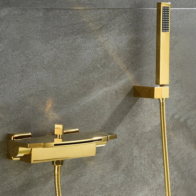 Alenartwater All Copper Wall Mounted Bathtub Waterfall Faucet