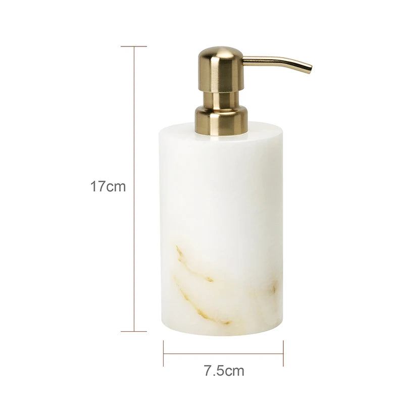 White Onyx Natural Marble Bathroom Elegant Soap Dispenser
