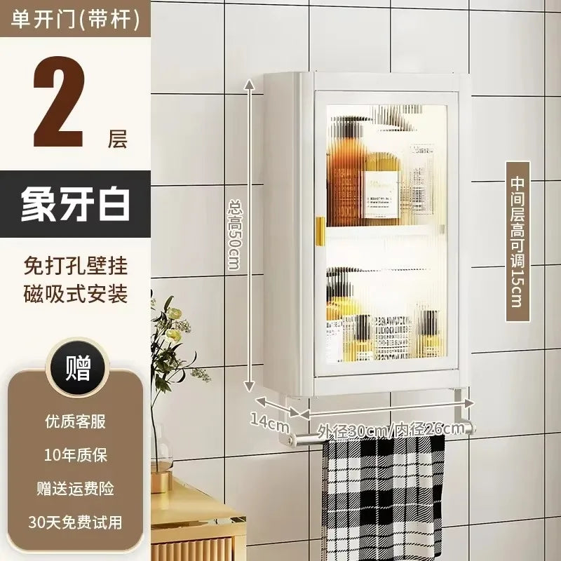 Modern Wall Mounted Bathroom Cabinet White Waterproof Storage