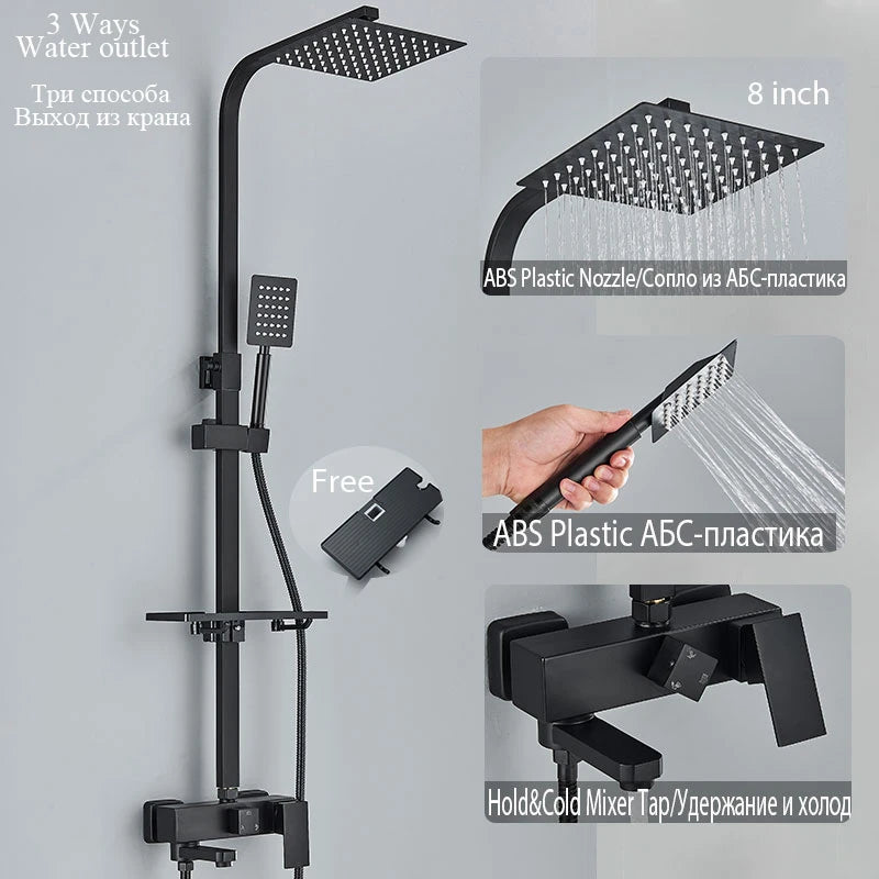 Black Shower Faucet Ways Showers Faucet Systems Adjustable