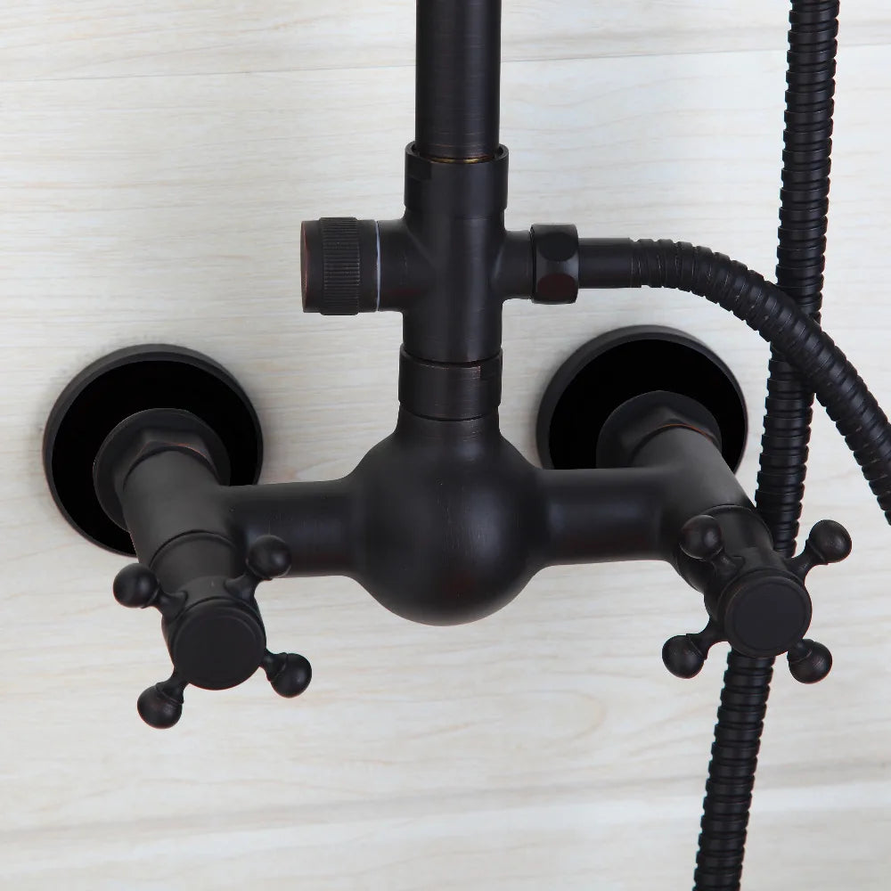 Kemaidi Bathroom Black Shower Wall Mounted Rainfall Shower