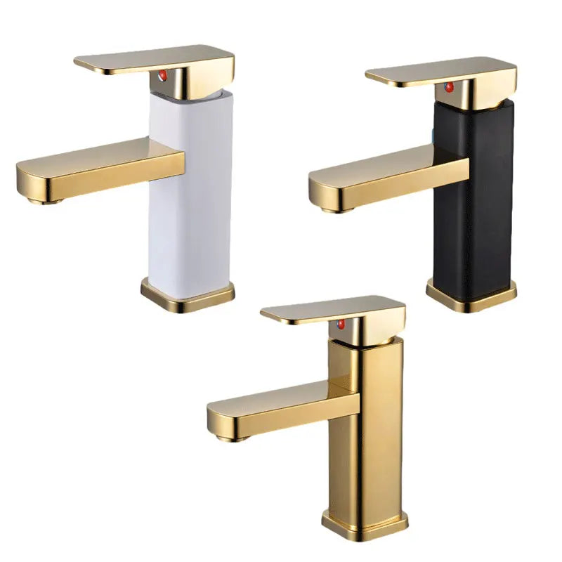 Rethme Gold Bathroom Faucet Stainless Steel Square Mixer