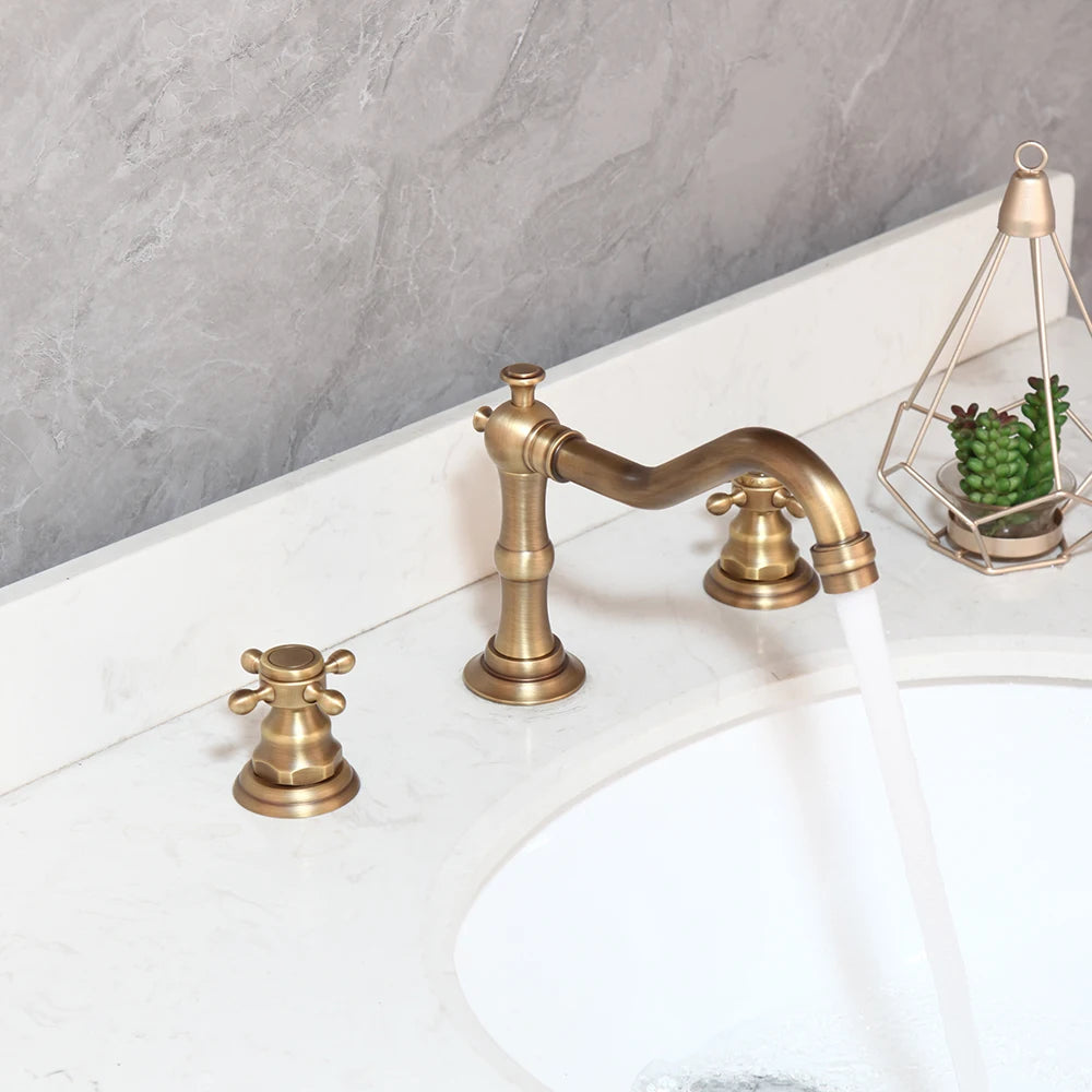 Kemaidi Antique Brass Bathroom Faucets Inch Brass Widespread