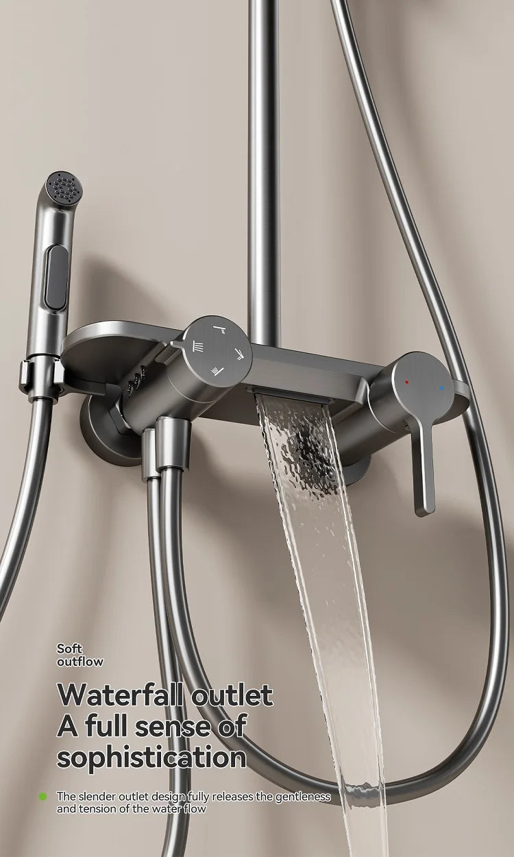 Four Ways Water Outlet Shower System Rainlfall Pressurized