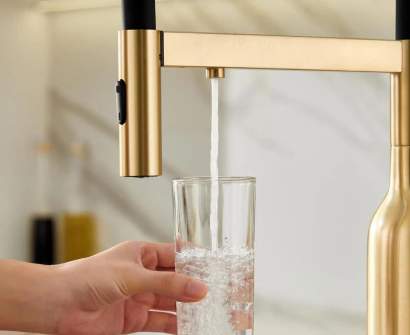 Brushed Rose Gold Brass Pull-Out Cold Water Hole