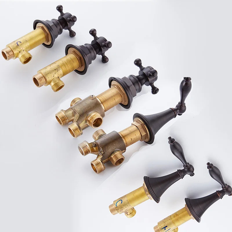 Bakala Black Cold Water Brass Switch Valve Bathtub