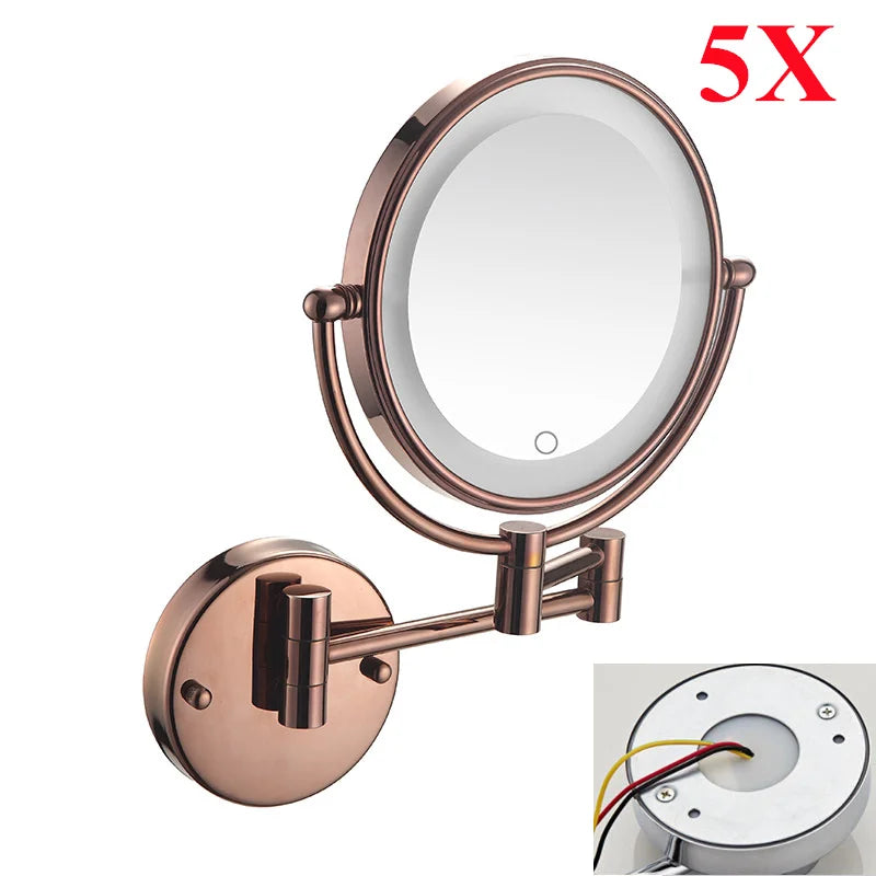 Brushed Gold Led Bathroom Mirrors Quality Brass 10x