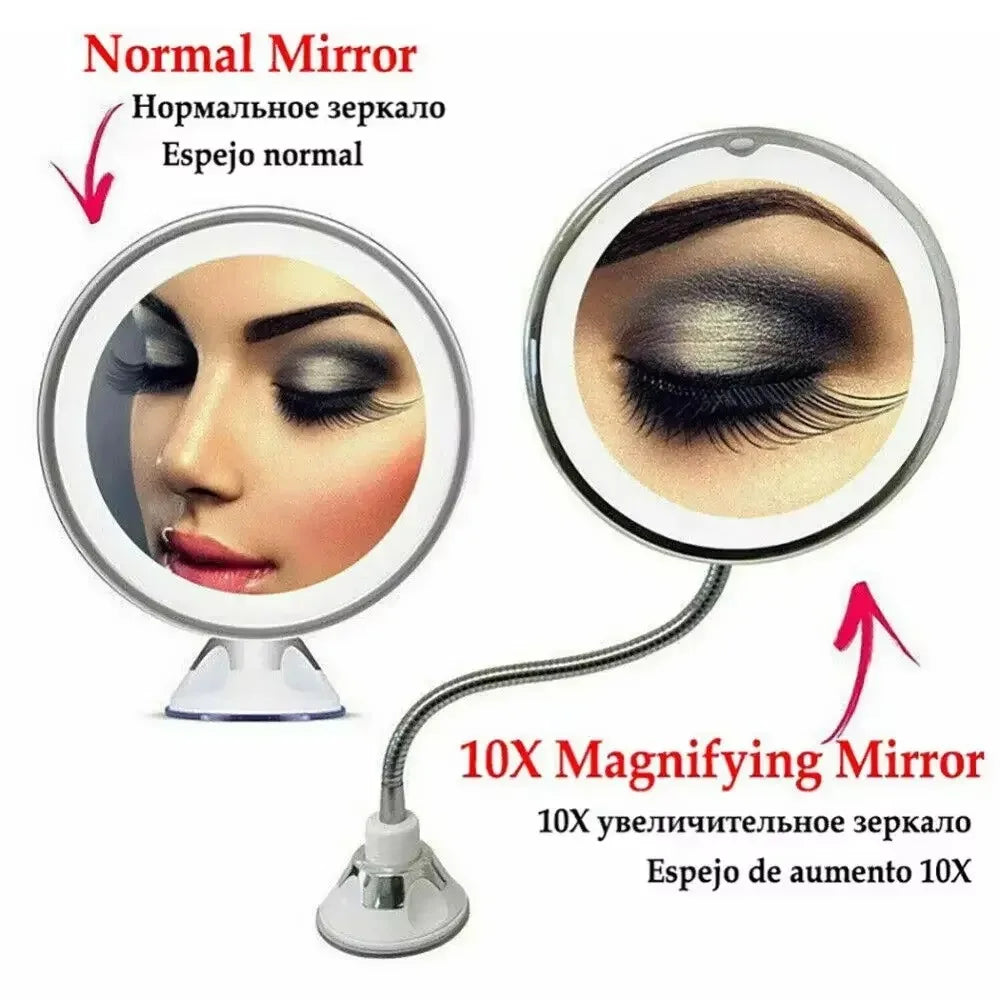 360 Degree Rotation Makeup Mirror 10x Magnifying Wall-Mounted