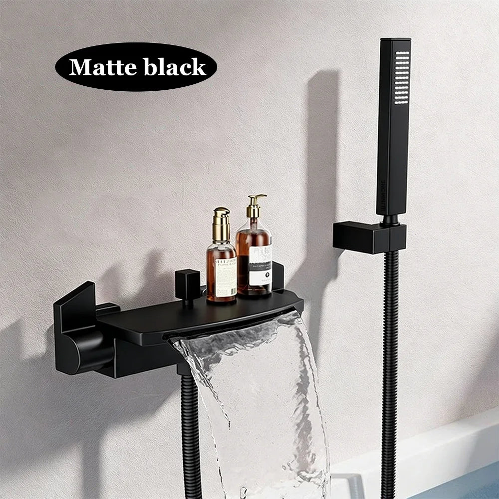 Modern Luxury Waterfall Bathtub Faucet Wall Mounted Bath