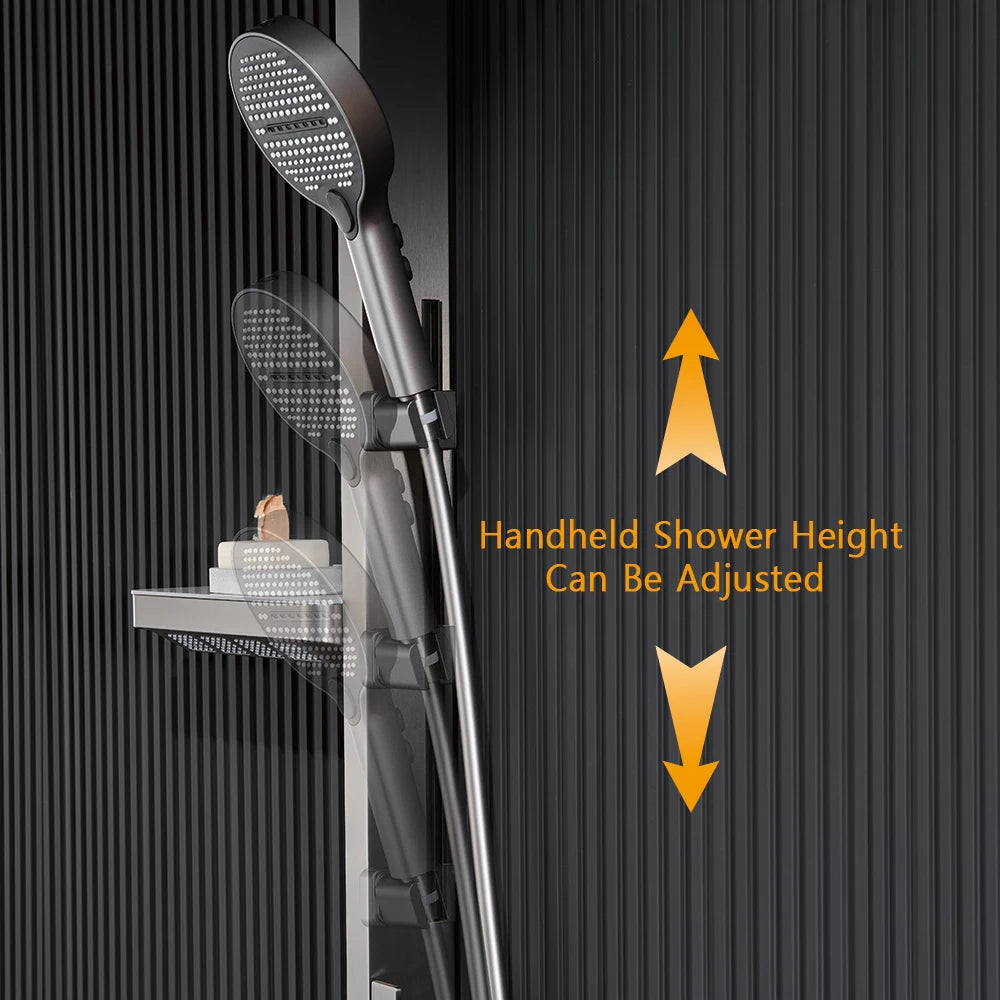 Luxury Bathroom Smart Rainfall Shower System Wall Mounted
