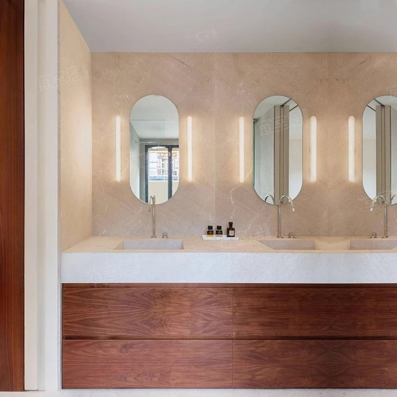Simple Modern Bathroom Mirror Long Marble Wall Lamp