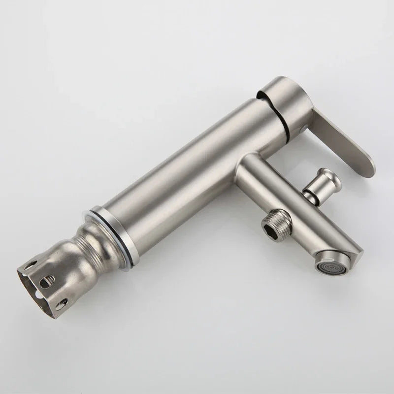Bathroom Basin Faucet Stainless Steel Handle Sink Faucets