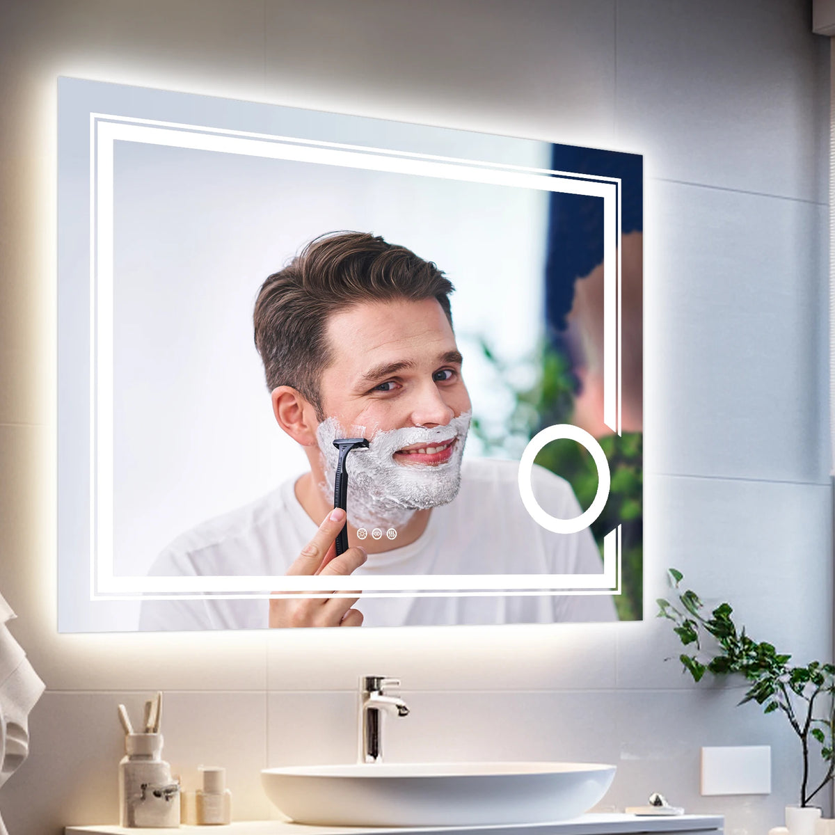 Luvodi Led Mirror Bathroom Wall Mounted Magnifying Mirror