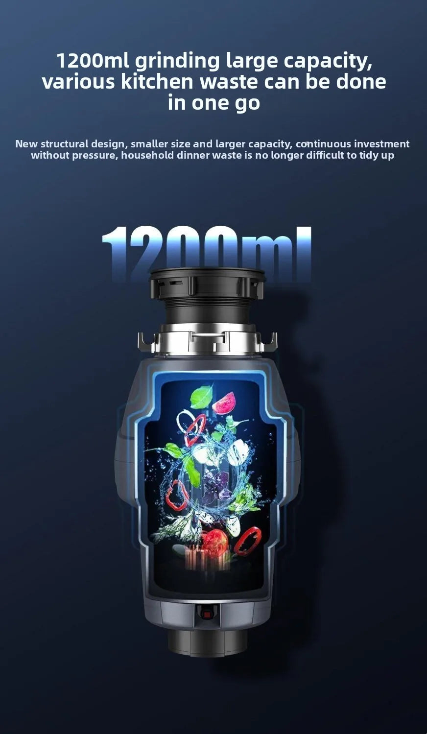Garbage Processor Grinder Sink Fully Automatic Bone Vegetable