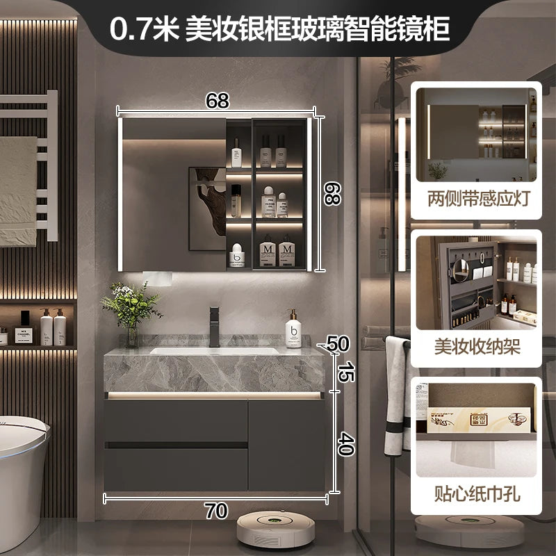 Simple Luxury Bathroom Cabinets Washbasin Vintage Toilet Drawer