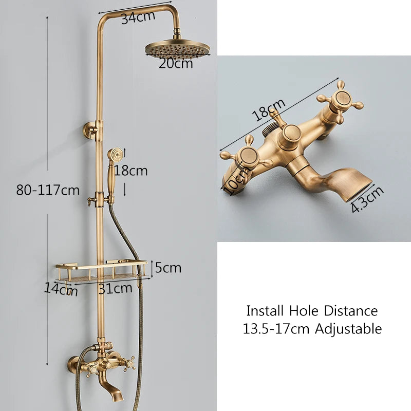 Antique Wall Hanging Shower Faucet Handle Hand Shower