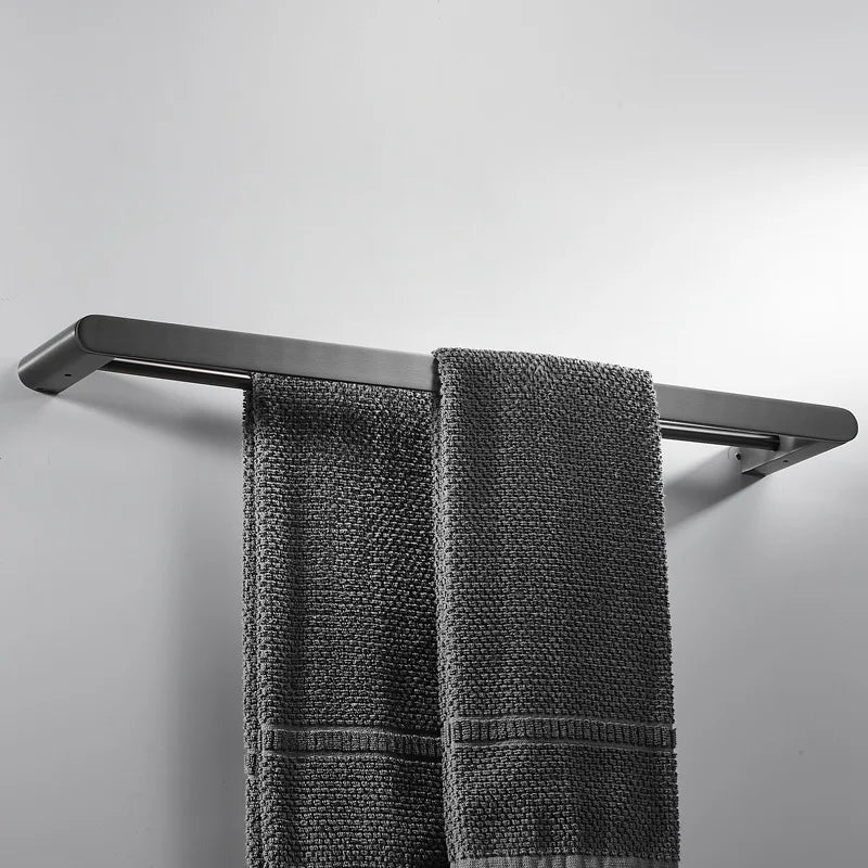 Gunmetal Grey Full Brass Bathroom Storage Towel Rack