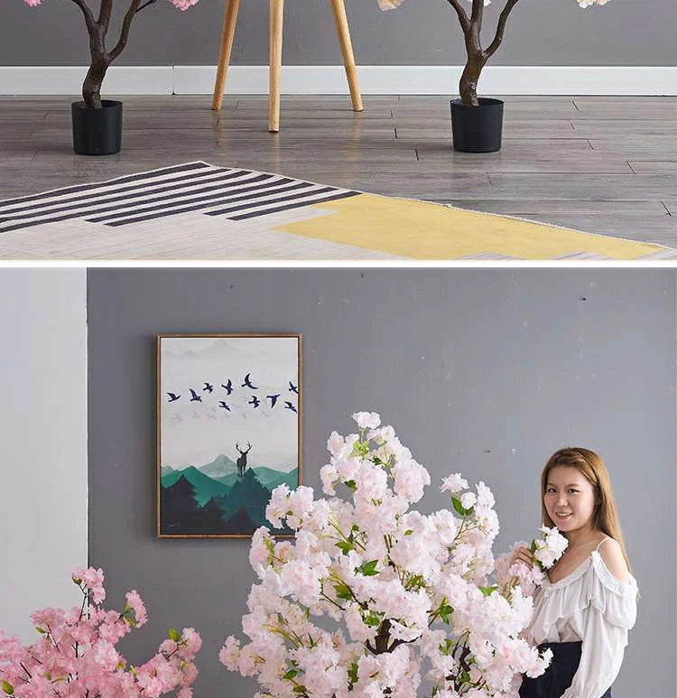 Decoration Artificial Cherry Tree Bonsai Wedding Indoor Living