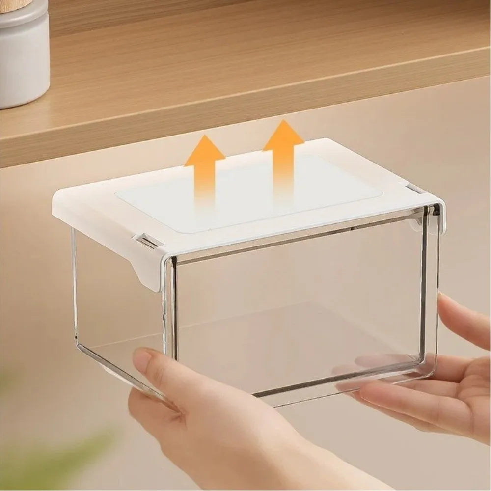 Transparent Pull-Out Storage Drawer No-Punching Installation