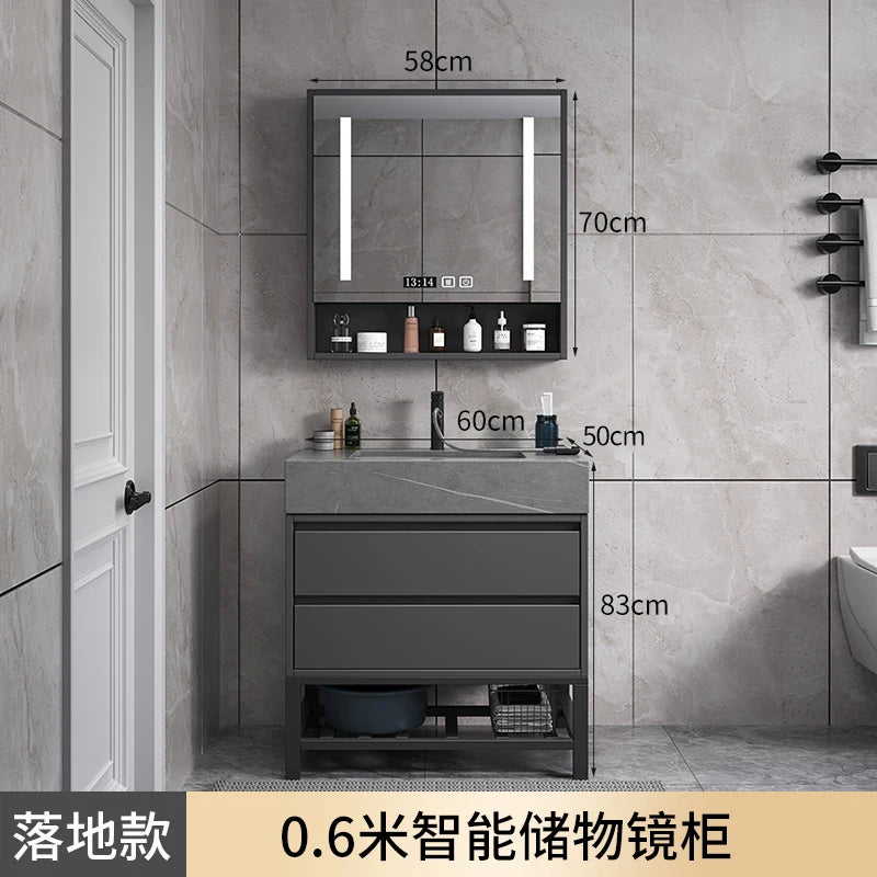 Washbasin Floor Bathroom Cabinets Vintage Drawer Light Toilet