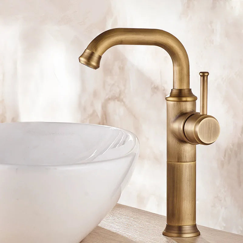 Antique Bronze Bathroom Faucet Brass Basin Faucets &