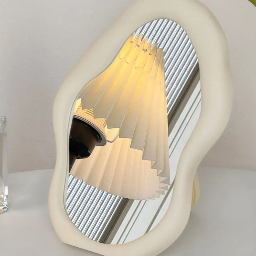 1pc Cream Style Makeup Mirror Decorative Irregular Simple