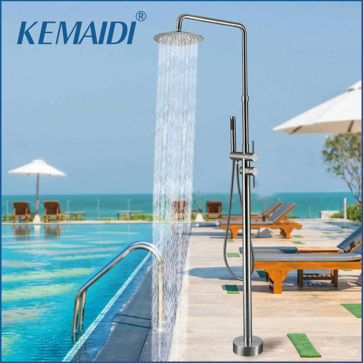 Kemaidi Outdoor Floor Standing Shower Freestanding Garden Shower