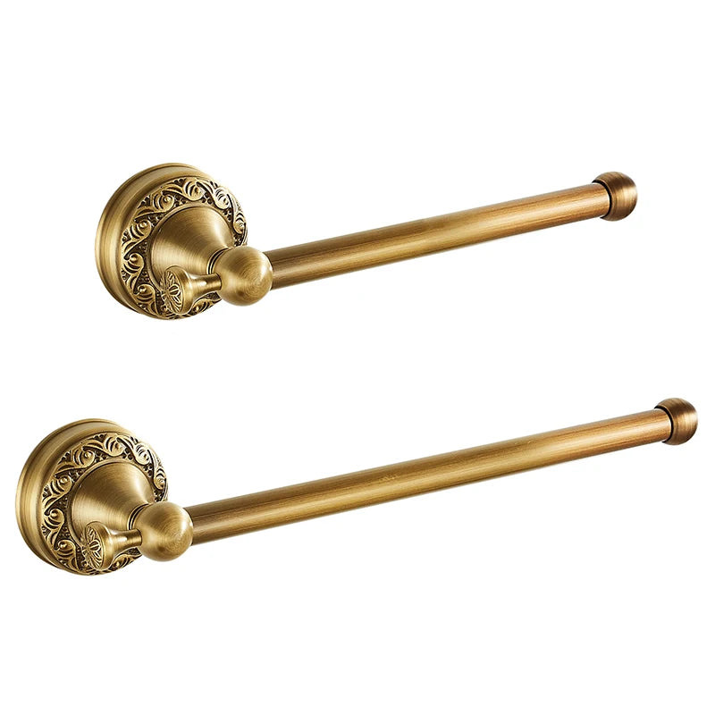 Antique Brass 2pc Bathroom Bronze Dispenser Towel Rod