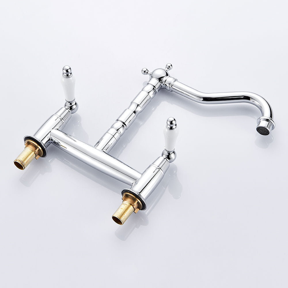 Ceramic Handle Faucet European Style Full Brass Retro