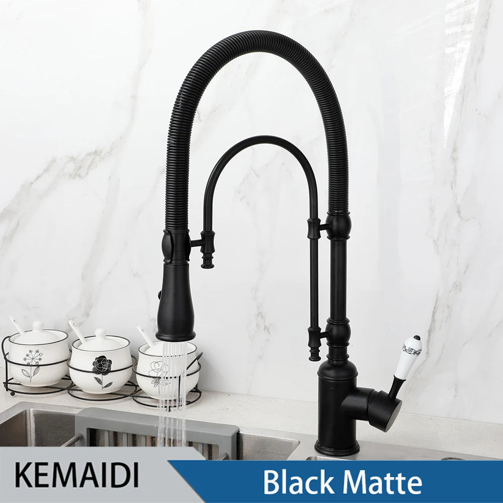 Kemaidi Golden Spring Pull Down Sink Faucet &