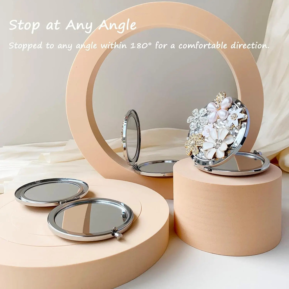 Compact Mirror 1x/2x Magnification Pocket Mirror Women 3inch