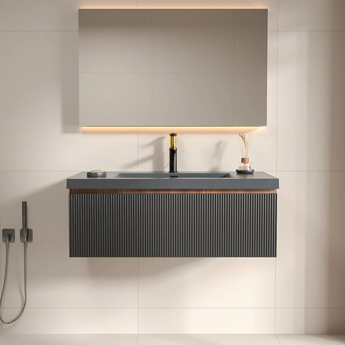 36 Inch Floating Bathroom Vanity Sink Large Storage