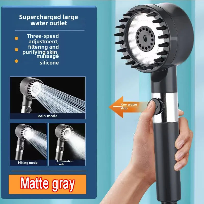 High Pressurized Filter Shower Head 3-Mode Adjustable Spray