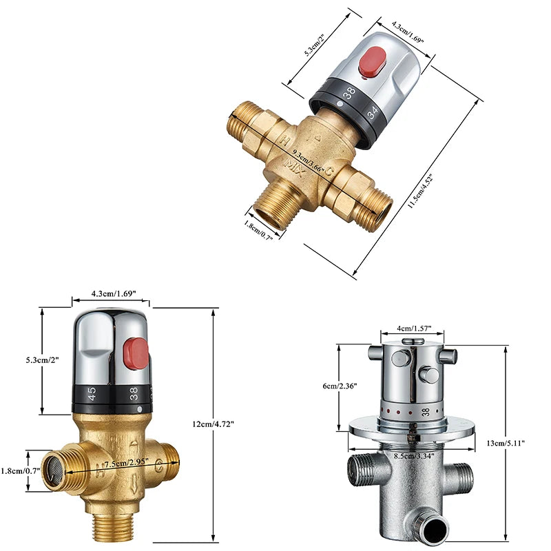 Brass Thermostatic Mixing Valve Constant Water Temperature Shower