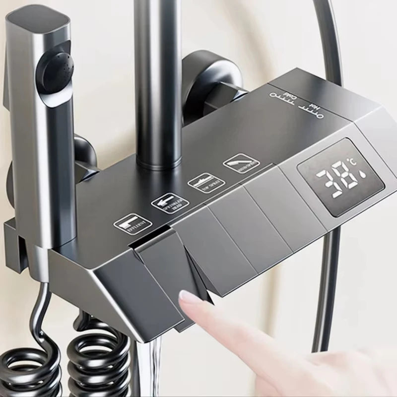 Bathroom Shower Faucet Shower Thermostat Digital Screen Water